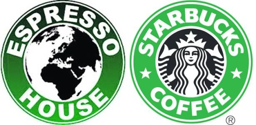 copie du logo Starbucks par un coffee shop