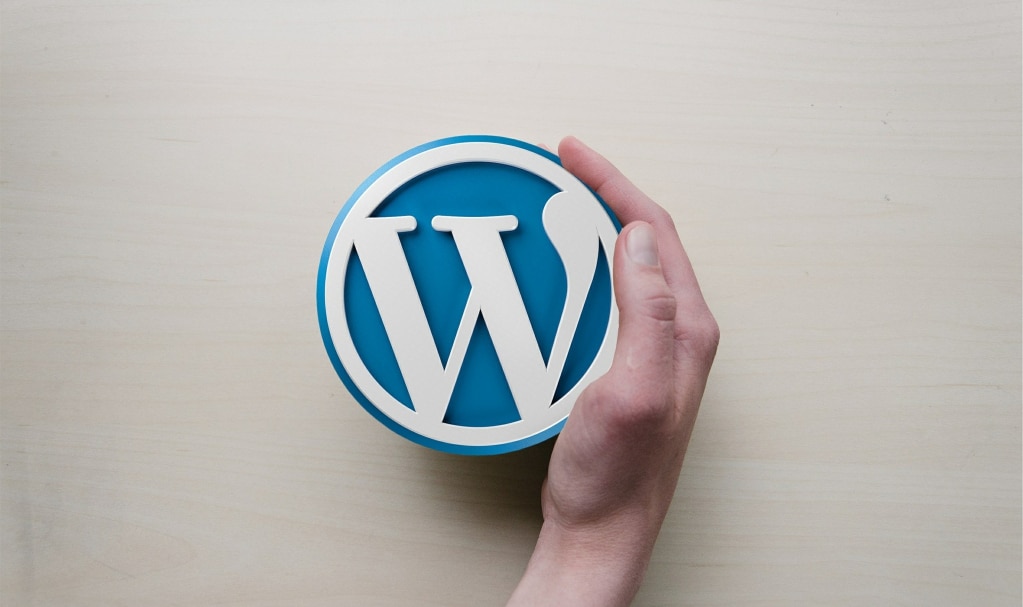 logo WordPress dans une main