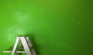 mur peint en vert